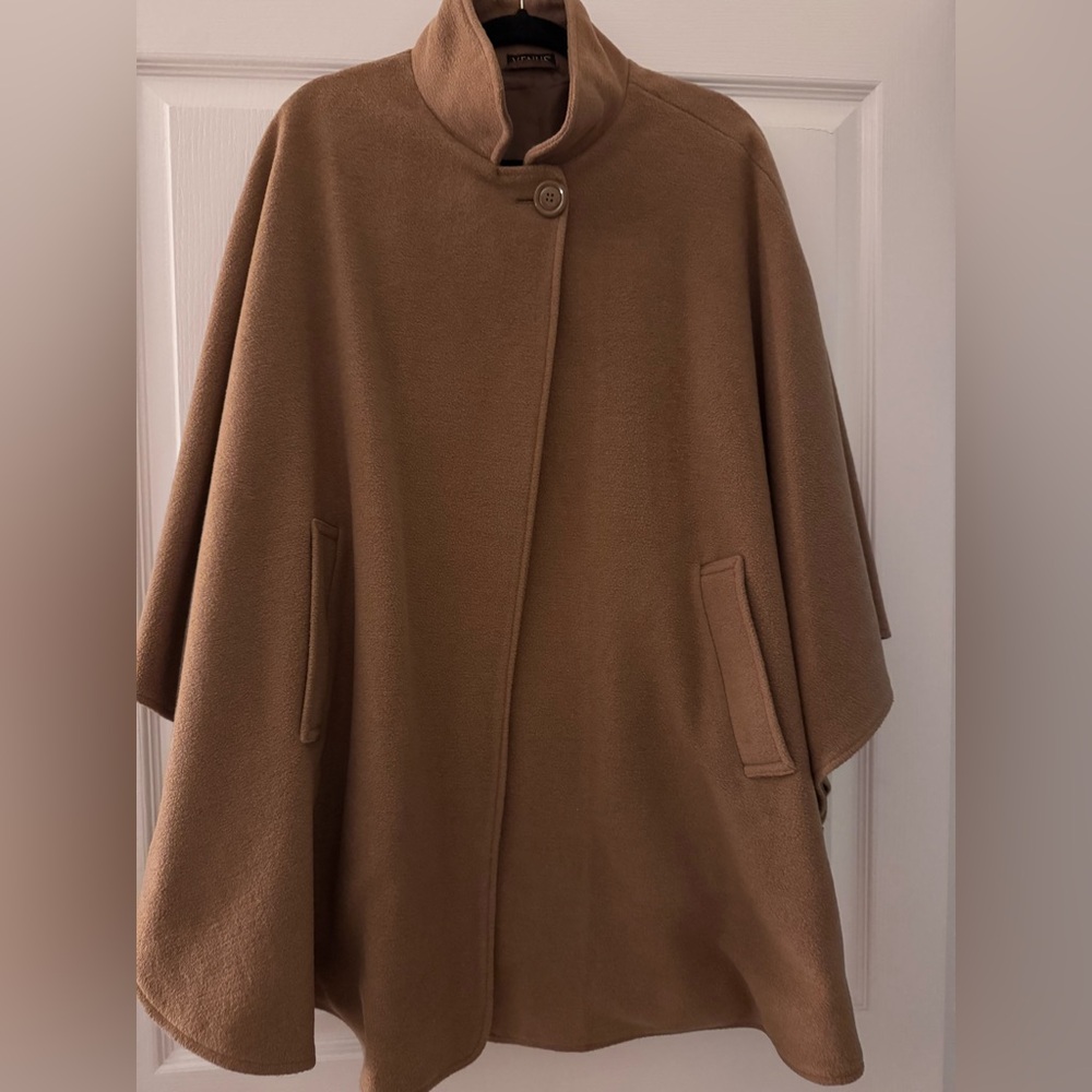 VENUS Tan Button-Up Cape